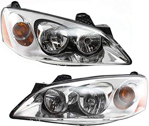 Garage-Pro Headlights Assembly Pair For Pontiac G6 2005-2010 Halogen With Bulb(s) Sedan Without CTF Package Replaces# 20821144 20821143