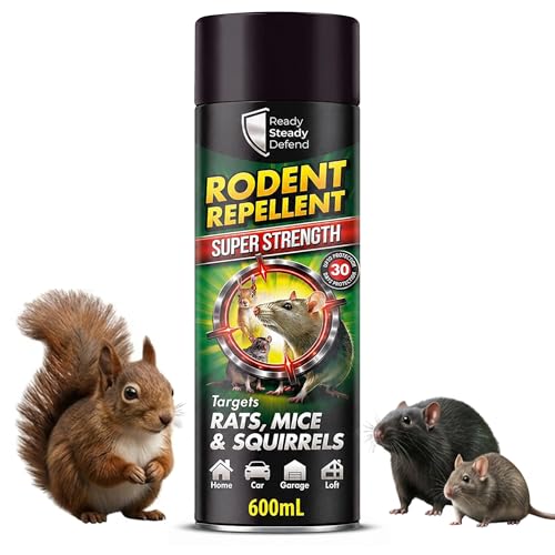 Rodent Repellent Aerosol Spray - 600ml - Super Strength Scent Barrier for Rats Mice & Squirrels Indoor & Outdoor Use Long Lasting Odour Control for Homes Garages Lofts Vehicles & Entry Points
