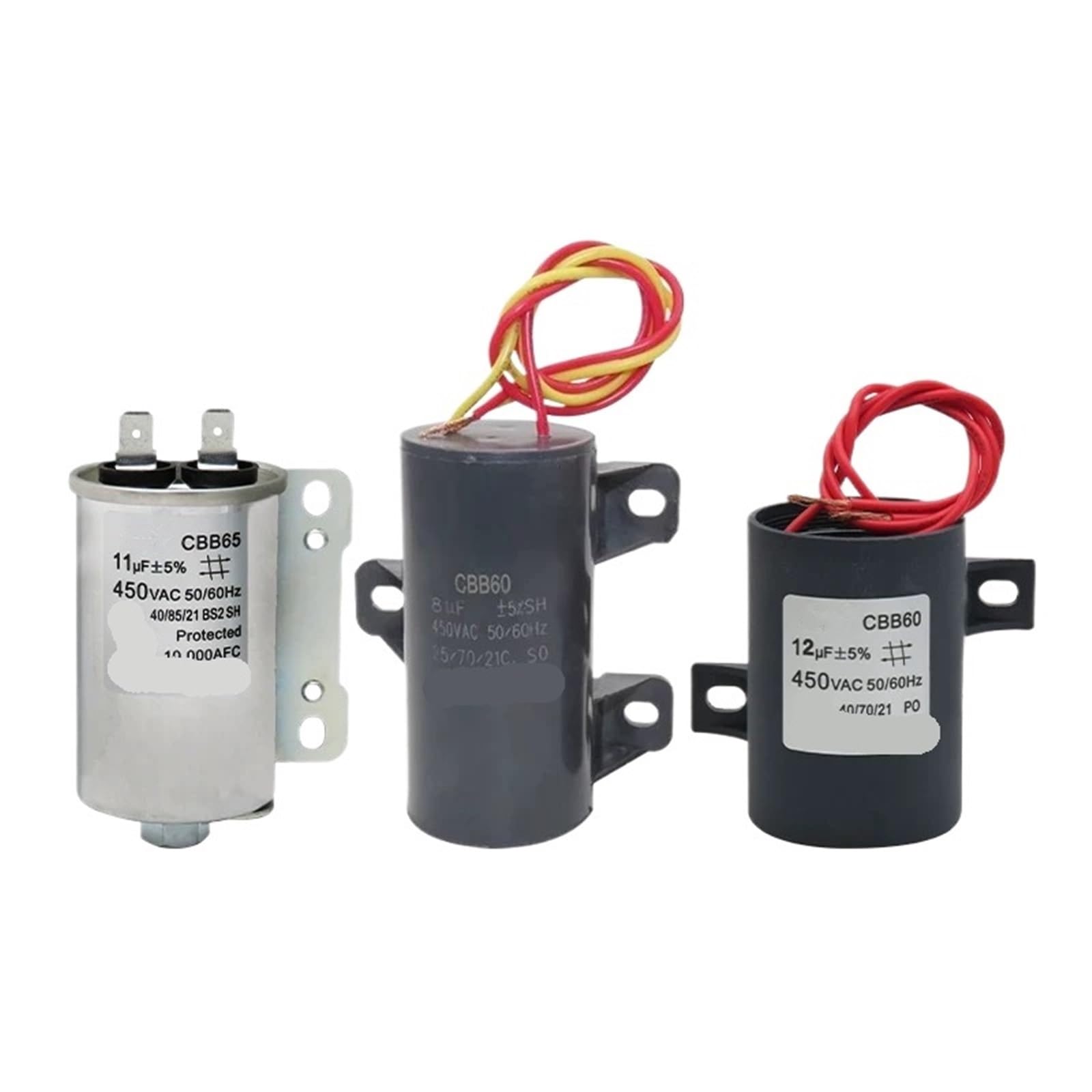 1 Stück Anlaufkondensator for automatische Waschmaschinen CBB60 CBB65 8µF 10µF 11µF 12µF 13µF 14µF 15µF 16µF 18µF 450V(CBB60 10UF 2 hole)