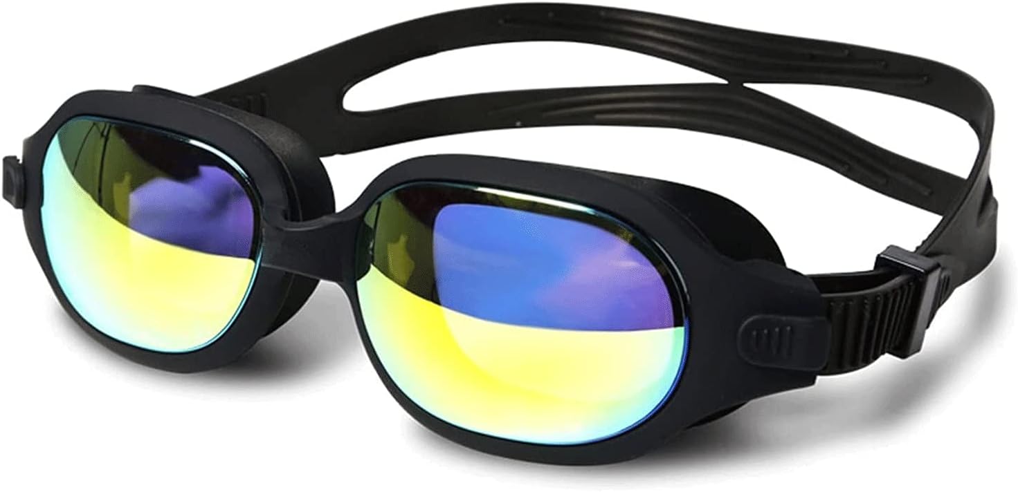 HHTD Professional Goggles Anti-Fog Protection Adjustable Swimming Goggles Men and Women Waterproof Square Silicone Glasses