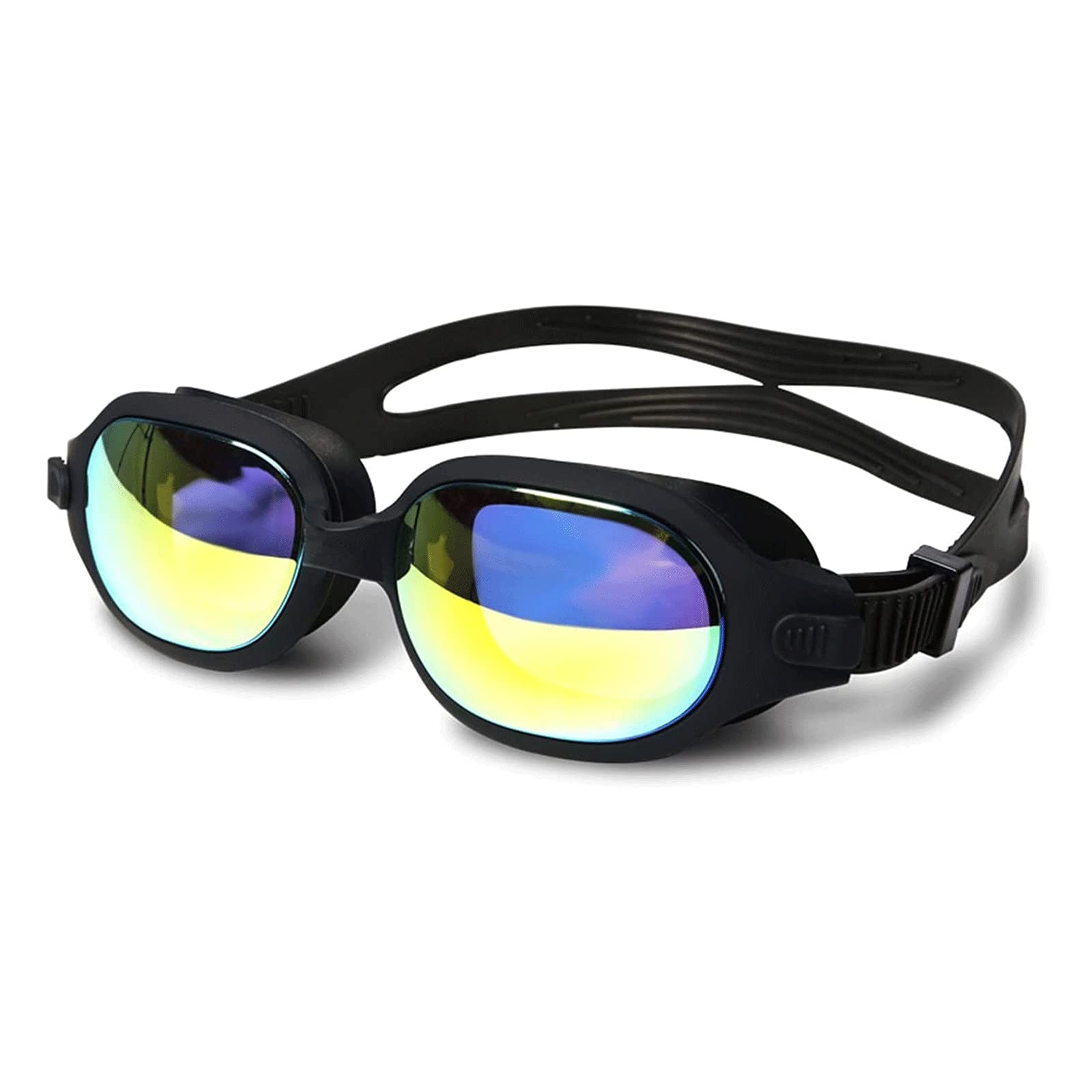 HHTD Professional Goggles Anti-Fog Protection Adjustable Swimming Goggles Men and Women Waterproof Square Silicone Glasses