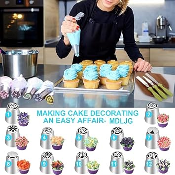6+28 Extra Large Piping Tips & Russian Piping Tips Set