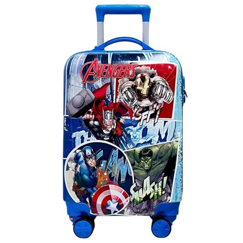 Image of 20 Inch Abs 4 Double 360 Degree Wheels Travel Trolley Suitcase For Kid's Mother 20 Inch Hard Sided 4 Double Wheels Spinner Wheels Travel Trolley Suitcase (Blue)
