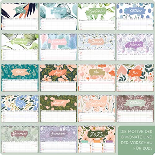 Familieplanner 2022, kalender 2022, wandkalender met 5 kolommen, bloemen, 23 x 43 cm, planner 2022, familiekalender 2022… - Image 5
