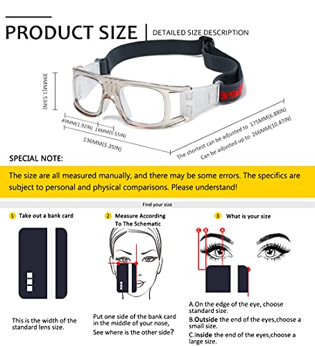 SHEEN KELLY Sportbrillen für Basketball FuÃball Volleyball Hockey Outdoor Sports Brille Schutzbrille Brillen Verstellbares Gummiband – Bild 3