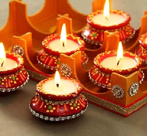 Ein Sof Wax Matka Diyas Set of 12 pcs, 10 Hour Burning Amrit Kalash for...