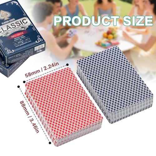 2 Deck Pokerkarten Plastik Rot und Blau Poker Cards Wasserfeste Spielkarten Plastic Playing Cards Poker Karten Kunststoff mit 2 Echzeichen für Blackjack Bridge Canasta Durak Rummy Kartenspiel – Bild 3