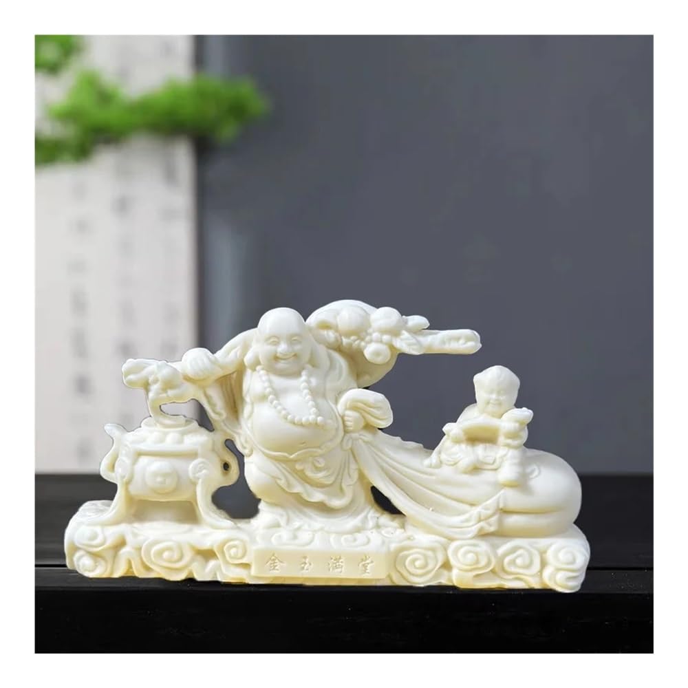 TEESONG Bookshelf Decor Buddha Statue Hand-carved Home Room Office Car Feng Shui Home Decoration