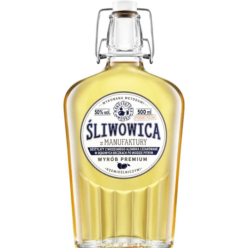Śliwowica z Manufaktury (Sliwowitz) 0,5L | Flavoured Vodka, Pflaumen-Wodka |500 ml | 50% Alkohol | Manufaktura Wódki | Geschenkidee | 18+