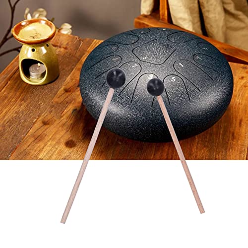 Kit de accesorios para percusión Tyenaza: baquetas para tambor de lengua de acero y protectores de dedos con soporte miniatura 2