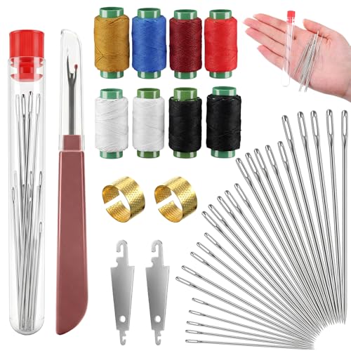 Jxiwfvl 39PCS Steel Needles for Hand Sewing Kit Big Eye