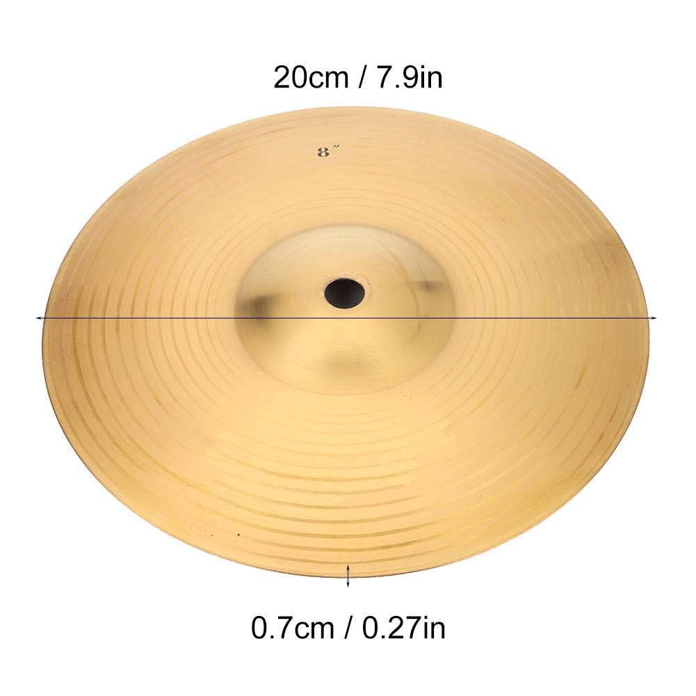 Platillo Splash 8 Pulgadas para Batería Jazz Drum, Latón Auténtico con Acabado Tradicional, Ideal para Estilo Duradero, Toallitas Incluidas – Compatible con Instrumentos de Percusión Profesionales