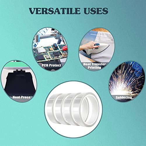 Hausdec 4 20mm X33M(108Ft) Clear Heat Tape for Htv Electrical Tape Transparent High Temperature Sublimation Heat - Image 4