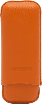 Generisch Martin Wess Cigar Case 590 Dante Orange from stadlerweine / 2 Robusto / Cowhide Leather / Insert Goat Leather