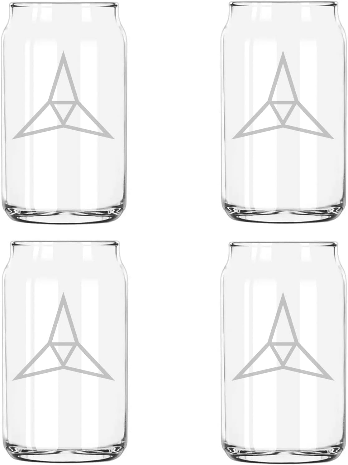 Milk Mug Designs III Corps US Army Insignia Etched 5 Ounce Beer Can Taster Glass Pack of 4