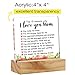 Acrylic Mother Gift Mom Desk Decor Present, Reasons Why I Love You Mom Decorative Clear Acrylic Desk Plaque Sign with Wood Stand for Home Birthday Mothers Day Christmas
