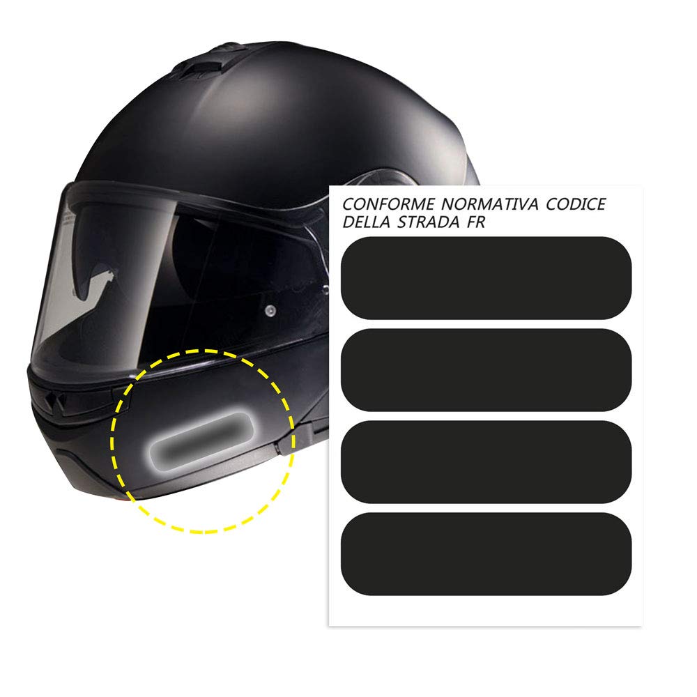Quattroerre 16081 zestaw 4 odblaskowych naklejek odblaskowych na kask moto-colore czarne