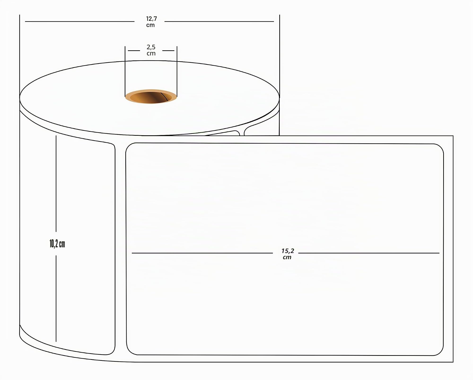 Brother RD008U1S Premium Etichette fustellate originali, carta bianca, 10,2 x 15,2 cm, spedizione, termica diretta, 475 etichette/rotolo, 8 rotoli, 3.800 etichette totali