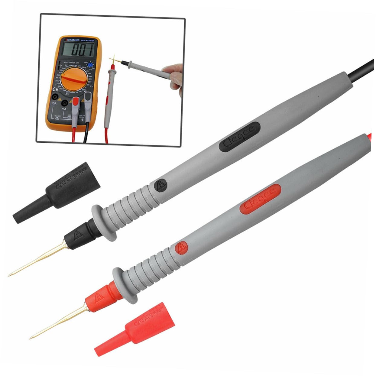 PLAFOPE Set di Accessori per Multimetro 21 in 1 Puntali, Cavi in Pvc Affidabili per Test Elettrici, Morsetti a Coccodrillo per Misurazioni Precise
