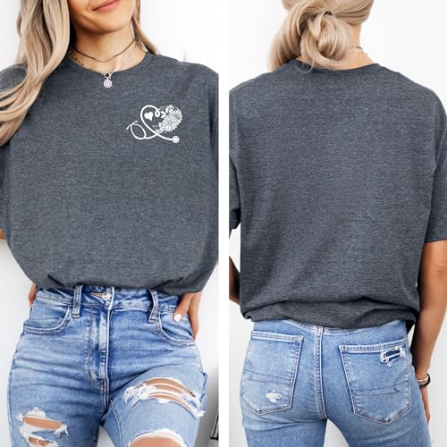 Stethoscope Heart T-Shirt – Gift Tee for Nurses, RNs, Students & Doctors, Hospital Staff, Valentine’s Day3