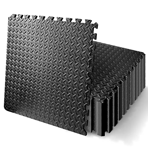 SQUATZ Thick Puzzle Exercise Mat, 25 Pcs EVA Foam Interlocking Tiles Protective Flooring for Gym...