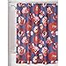 Produktbild iDesign Large Poppy Duschvorhang | Badewannenvorhang in 183,0 cm x 183,0 cm im Mohnblumen-Design | florales Duschvorhang Design für ein besonderes Ambiente | Polyester rot/blau