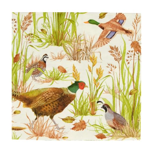 Servilletas de almuerzo Caspari Birds of A Feather con acabado premium texturizado de 3 capas