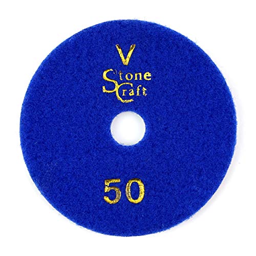 StoneCraft Diamant-Polierpads aus Metall, Nass-/Trockenkörnung, für Granit, Marmor, Beton (Körnung #50) Cover