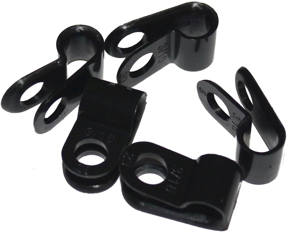 Fermacavi P-Clip - Set Da 100 Pezzi Per Cavi Da 6mm, Nero