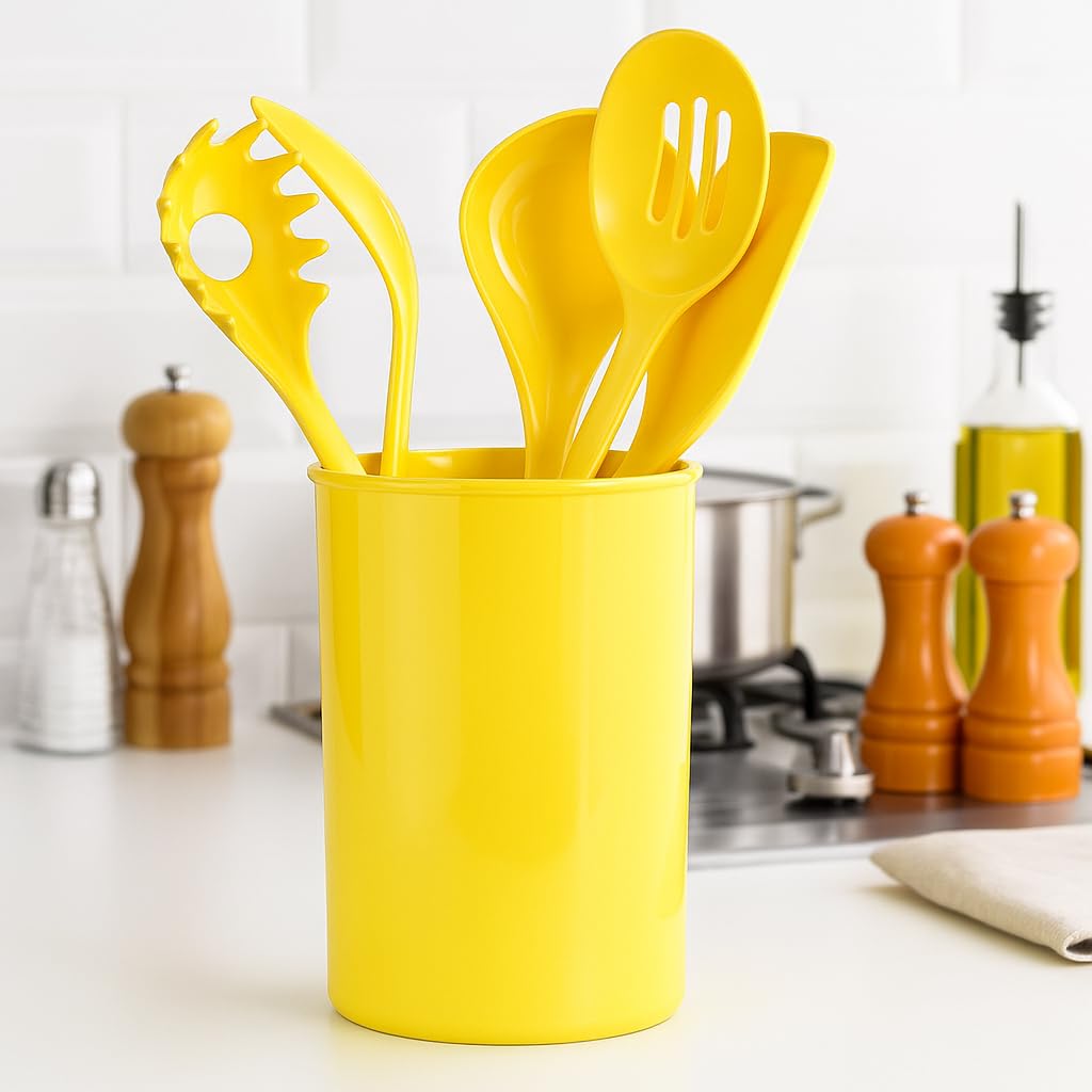 Reston Lloyd Calypso Basics - Soporte de plástico para utensilios, color limón