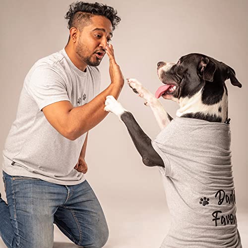 Image of HUFT Twinning - Daddy' s Favourite T-Shirt for Dogs - Grey with Black Print - M