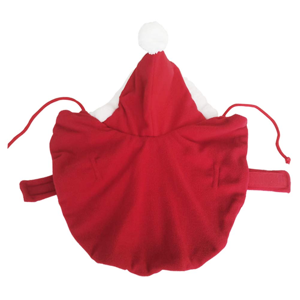 Cani Babbo Natale Costume Natale Animali Domestici Mantello Poncho Mantello con cappello Inverno Caldo rosso (L)