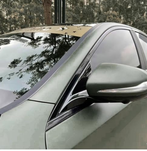 Image of WISDOM Olive Green Vinyl Car Wrap Air Release, Self Adhesive, Vehicle wrap Sheet for Automotive Bike DIY Exterior Interior Decoration (Olive Green, 20 Inch X 4 Feet)