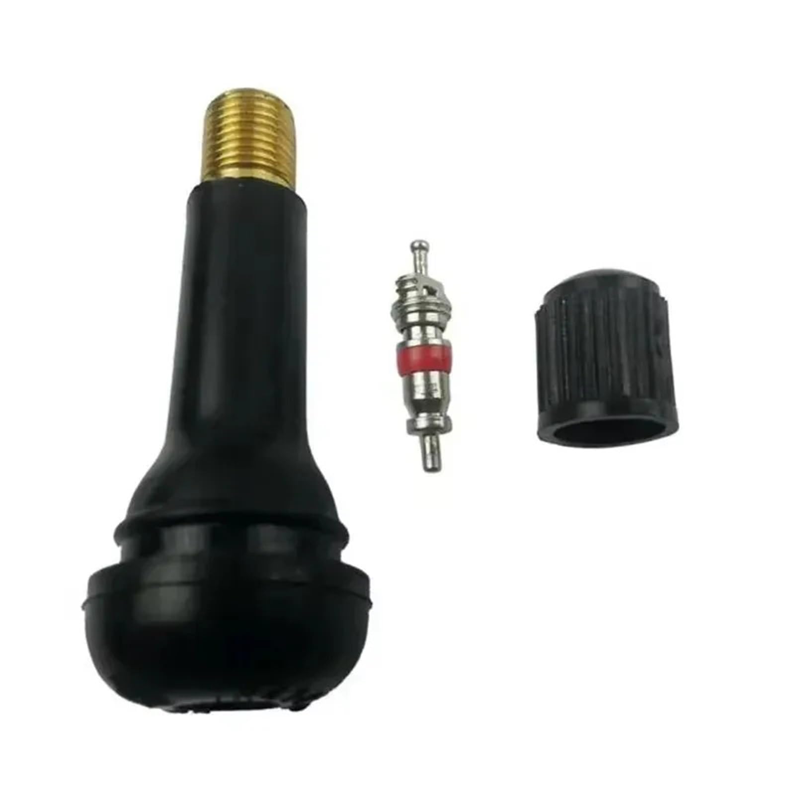 Ventilkappen TR414 Schlauchloser Autoreifen-Ventilkernsatz, Motorrad-Autozubehör, Gummireifen-Ventilkern mit Kappe und Schnappverschluss(24pcs)