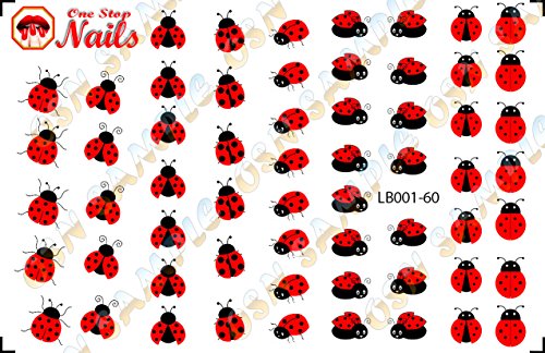 Ladybug Waterslide Nail Decals by One Stop Nails V1A.