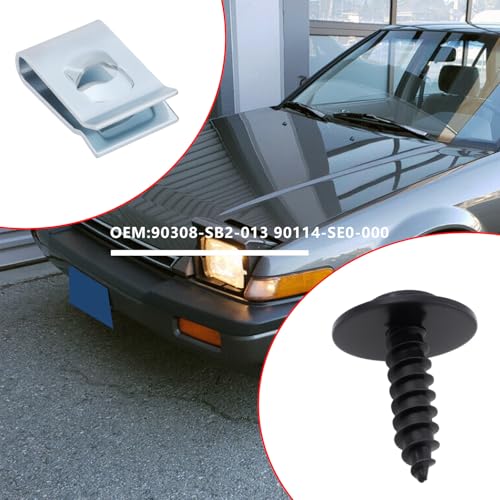 Image of 20Pcs Fender Liner Splash Guard Fixing Screws U-Nuts Set 90308-SB2-013 90114-SE0-000 Compatible with Honda Accord 1986-1994