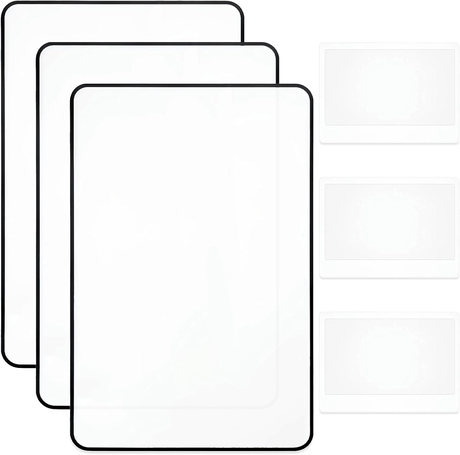 6 Pcs Page Magnifying Sheet 3X Lightweight Optical Plastic Glass, Reading Magnifier with Handy Card Size Magnifier Lenses, Page Magnifier Sheets for Seniors Reading Maps Books