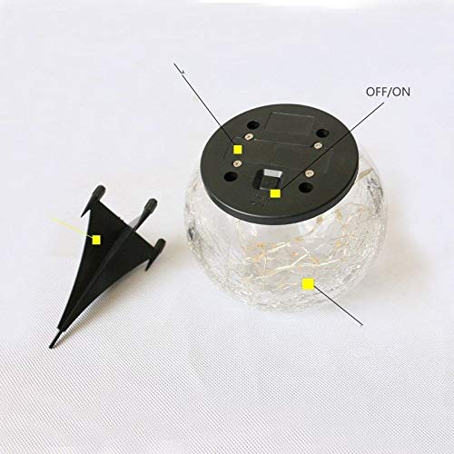 KANBUN ADITAM Lampada Solare da Giardino per Esterni Palla di Vetro Solare Luce Sepolta LED Luce Scoppiettante Giardino Esterno Prato Corridoio Palla da Prato Palla di Vetro Luce Solare Decorativa da