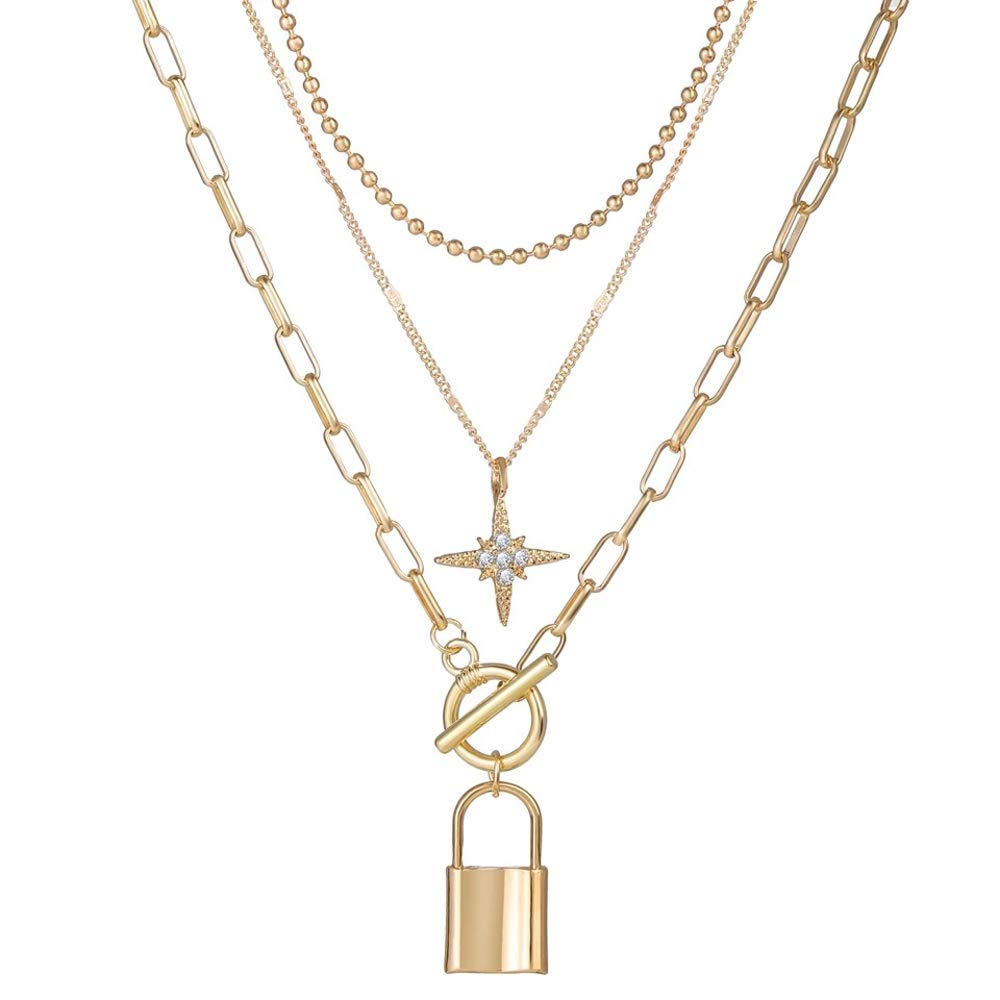 Shining Diva Fashion Latest Multilayer Western Neckpiece Neck Chain Necklace for Women and Girls, Golden (12147np) (B08PPDS7Y9) Amazon Price History, Amazon Price Tracker