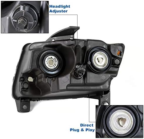 Miniatura 3 de ZMAUTOPARTS Faros delanteros de repuesto cromados compatibles con Jeep Grand Cherokee 2011-2013brújula 2011-2017