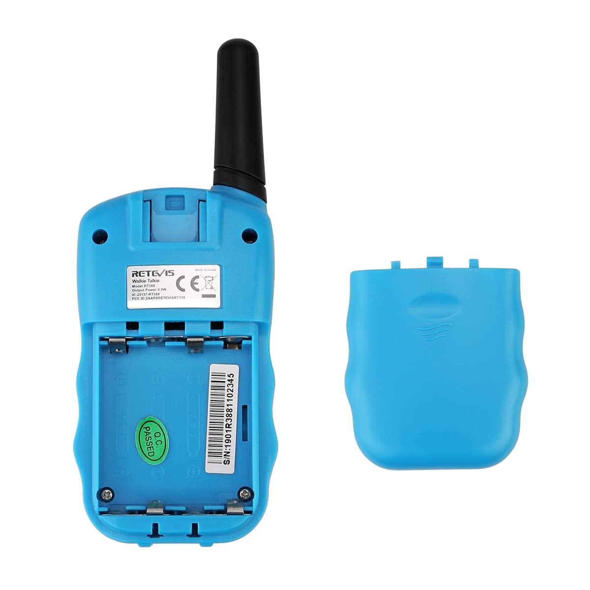 Retevis RT388 Longue Portée Talkie Walkie Enfant, 8CH Lampe de Poche VOX pour Garçons et Filles, 3-12 Ans Enfants Jouets,Cadeaux d'anniversaire pour Activités (1 Paire, Bleu Rose)