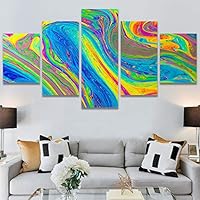 SIGNWIN 5 Panel Canvas Wall ArtAbstract Colorful Decorative ElementsModern Artwork for Home Decorations Ready to Hang - 60