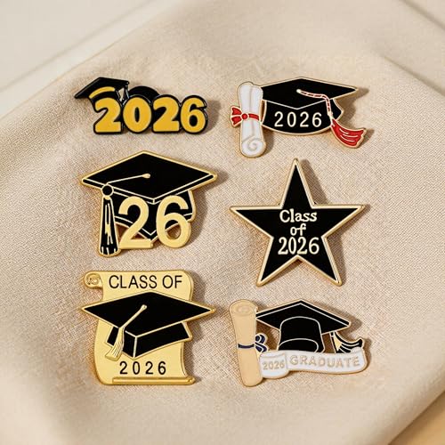 Image of 6 /18 /30 Pack 2026 Graduation Pins - Grad Pins Memorial Keepsake for Graduates, Gifts for Graduates, Class of 2026 Souvenir Pin for High School College Graduate Students, 2026 Lapel Pin