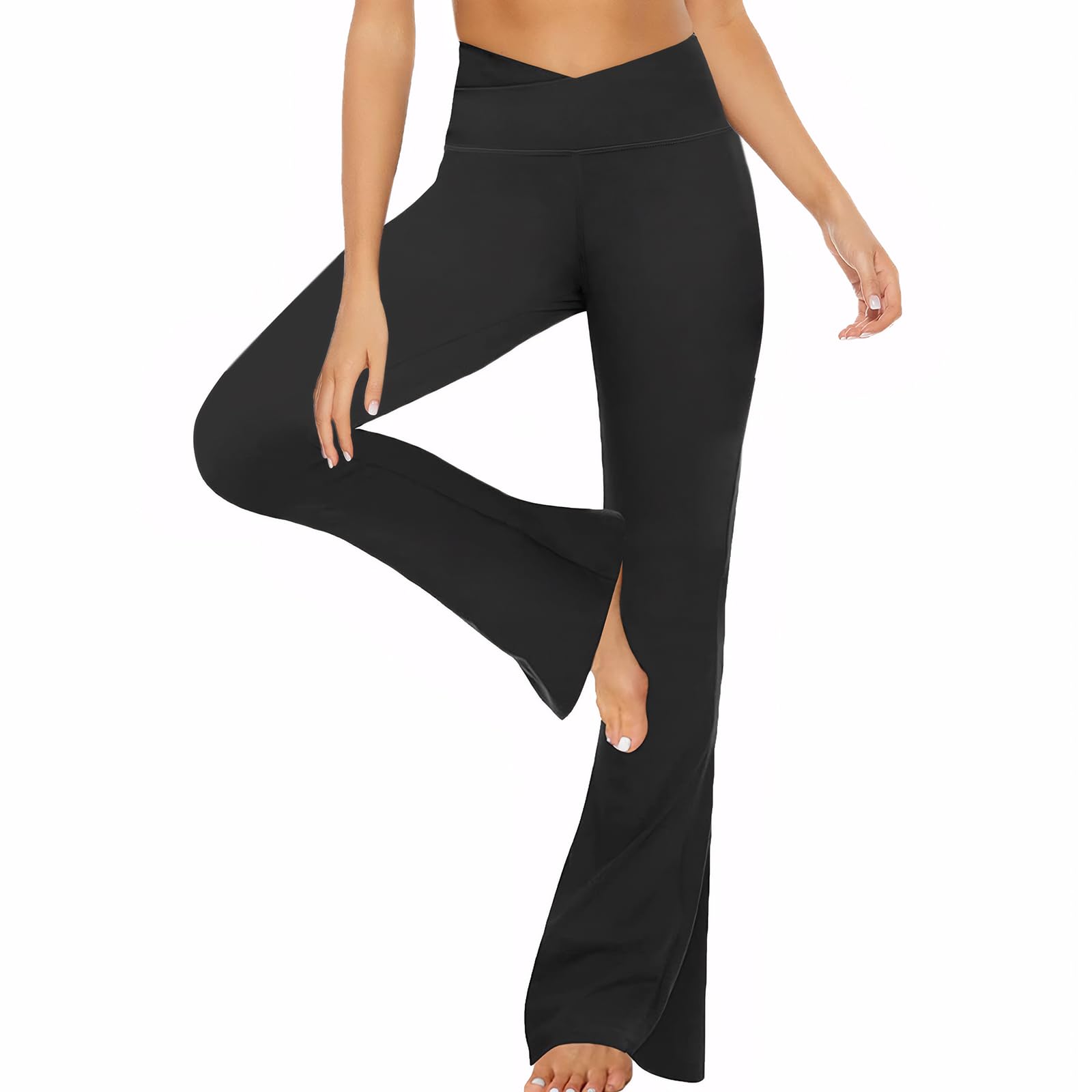 Pantalones Campana Mujer Cintura Alta Mallas Deportivas Push Up Pantalones de Yoga Pants Casual Mujer Elasticos Acampanados Flared Leggins Deportivos Danza Fitness