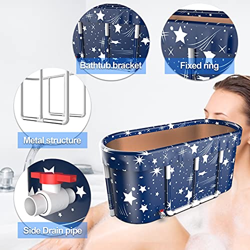 Vogale Portable Bathtub Foldable Bathtub for Adult Large Size, Foldable Tub with Temperature Maintenance for Easy Storage, Freestanding Ice and Hot Folding Tubs for Shower Stall in Small Space