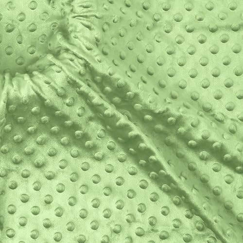 Homiest Minky Dot Fabric by The Yard, 1 Yard x 60 Inch Sage Green