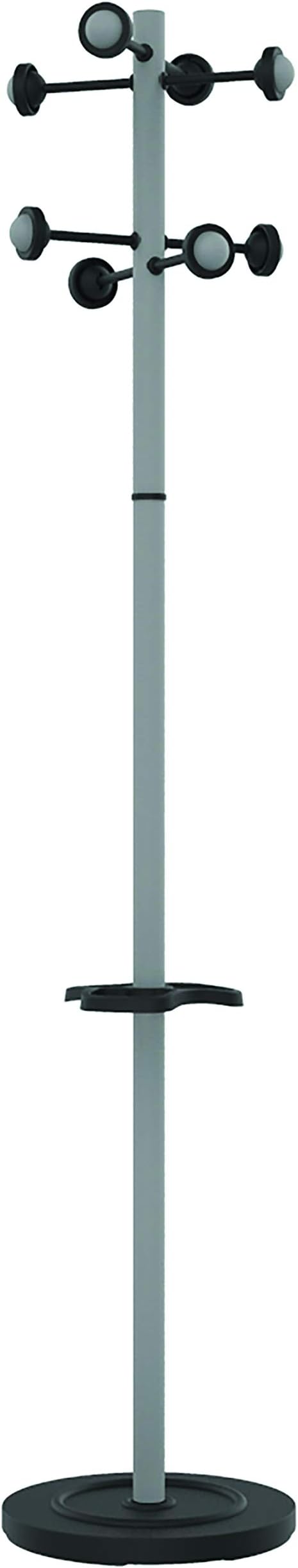 Unilux Accueil Coat Stand Solid Head Steel Post Umbrella Stand Metal Grey Ref 35061M