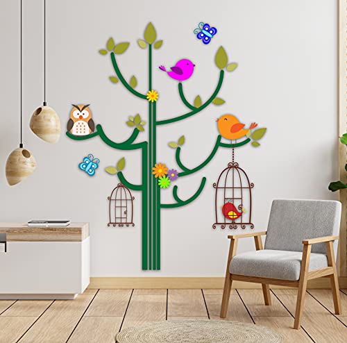 CVANU Beautiful Design Printed PVC Vinyl Wall Sticker for Decoration, Multicolour Size (61cmx90cm) Design E