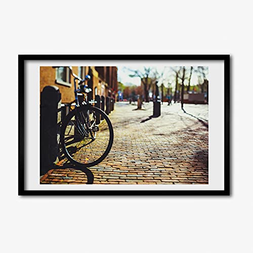Cadre photo 60x40 cm avec tableau peinture de vélo pour une déco zen