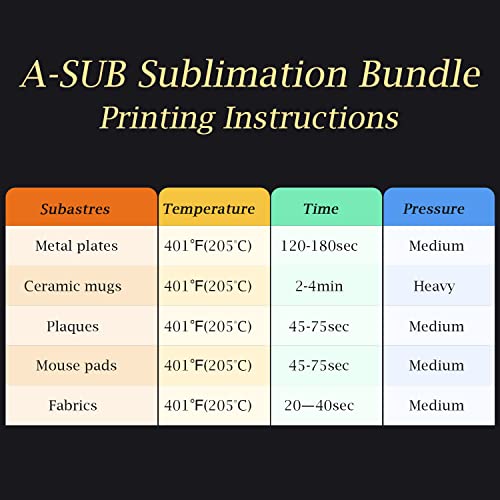 A-Sub Sublimation Paper 125Gsm And Sublimation Ink Bundle Kit For Heat Transfer On Tumblers, Tee Shirt, Mugs,Etc. To Personalize Your Holiday Gift #TOP6